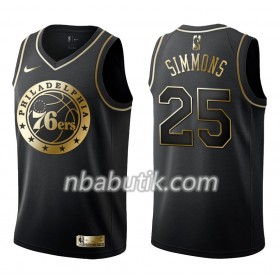 NBA Mænd Trøje Philadelphia 76ers Ben Simmons 25 Nike Sort Golden Edition Swingman